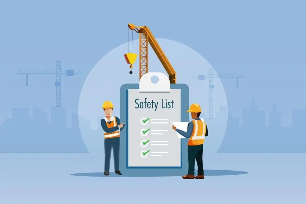 Construction safety technician documenting site safety experience