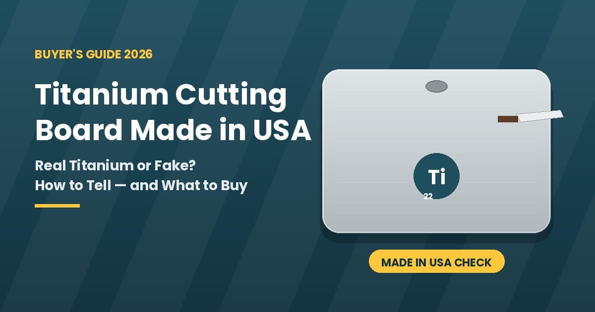 titanium cutting board made in USA buyer's guide featured image