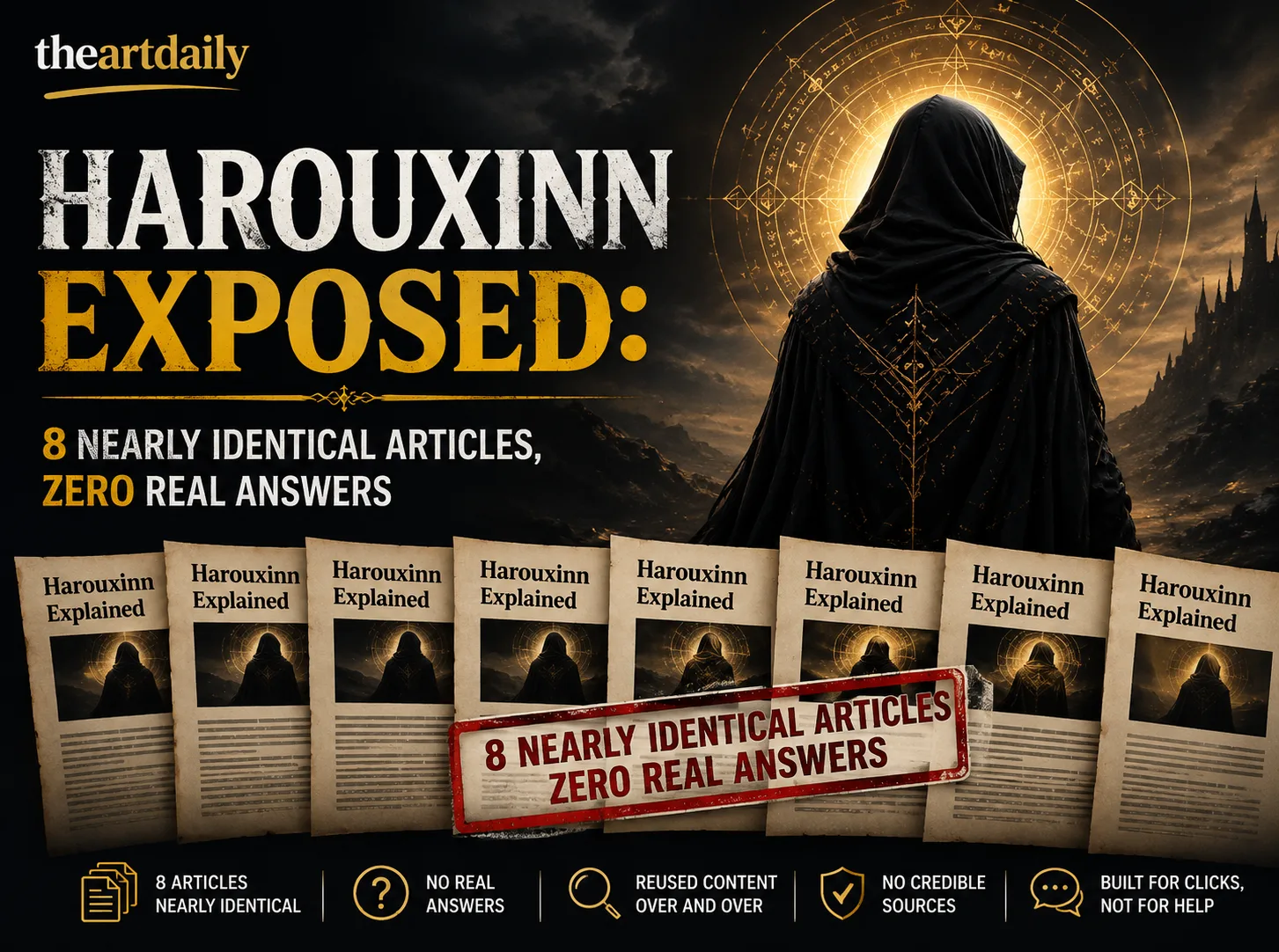 Harouxinn Exposed: 8 Nearly Identical Articles, Zero Real Answers